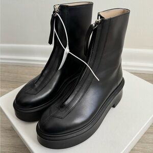 The Row Zippered Platform Leather Combat Boots Size 6